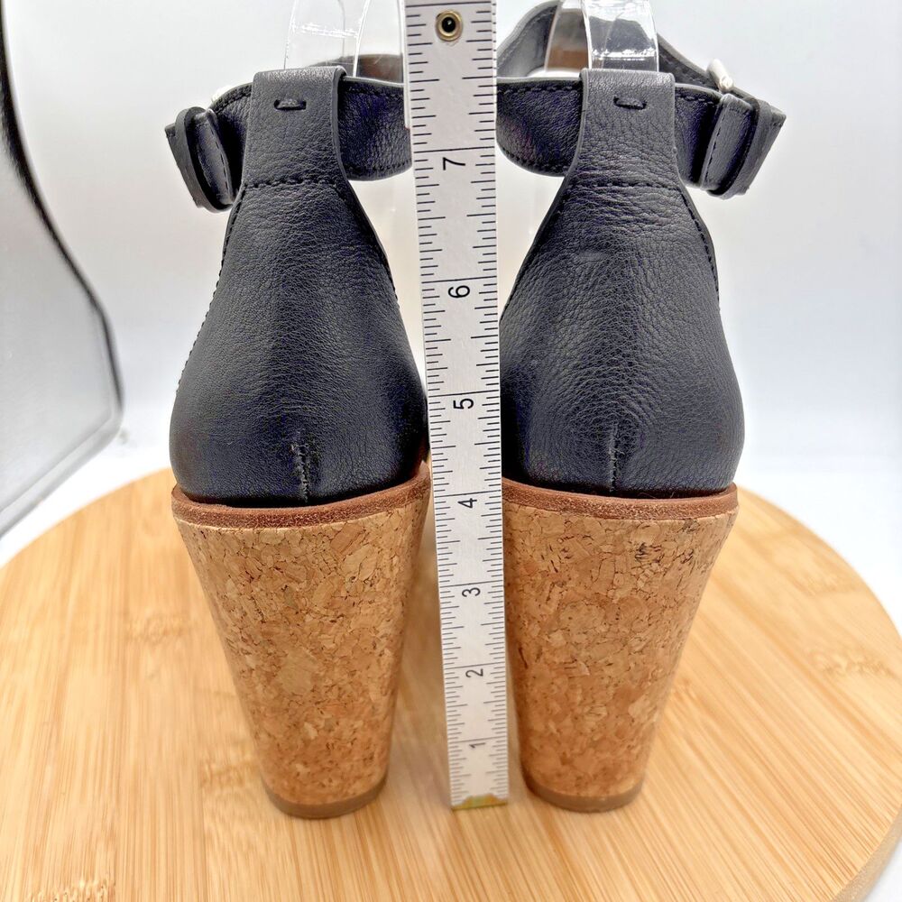Dolce Vita Unbane Black Cork Wedge Sandal Open Toe Ankle Strap NWOT Size  9.5 - Picture 8 of 10
